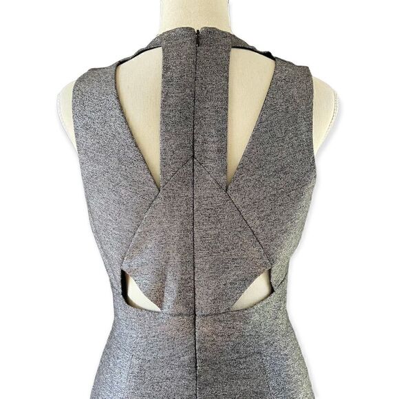 Black Halo Vera Silver Gray Metallic Cutout Mini Dress 4 - Picture 7 of 12